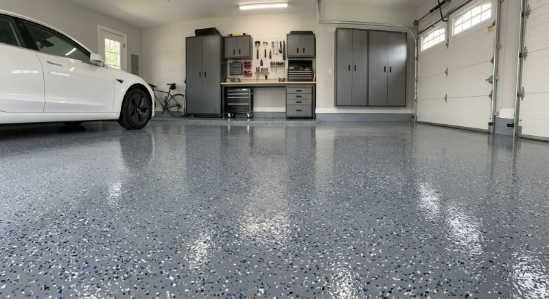 Speckled Garage Floor Painting in Greensboro, NC